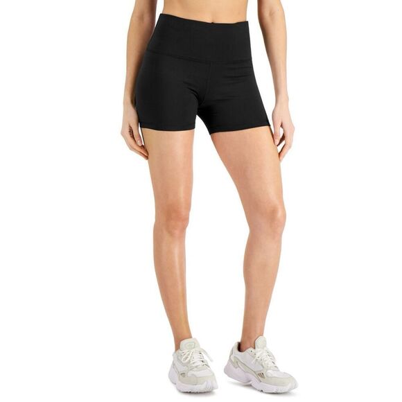 ID Ideology Women's 4 Compression Biker Shorts, Created for Macy's - Deep Black - Picture 1 of 3
